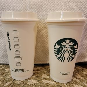 2 Reusable Starbucks Cups